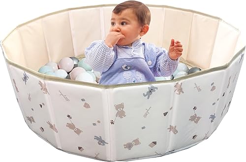 Miniatura 2 de Piscina portátil de bolas sin bolas, valla plegable para interiores y exteriores, para bolsa de almacenamiento de bebé (oso)