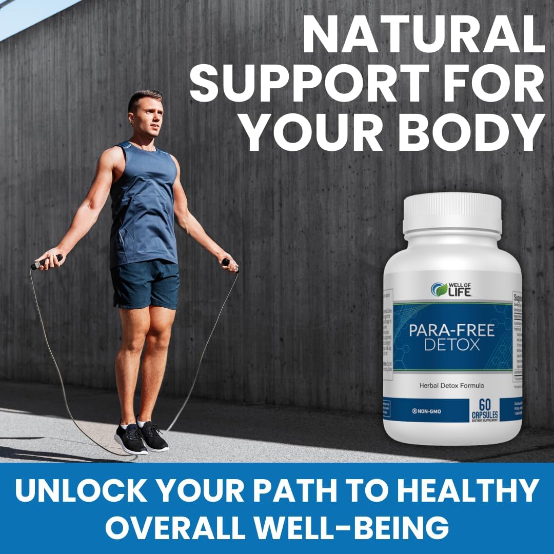 Well of Life para-Free Detox: Immune Support & Natural Detox Blend with Zinc, Black Walnut, Wormwood, Goldenseal, Cranberry & Garlic. Synergistic Formula for Overall Wellness: 90 V Capsules