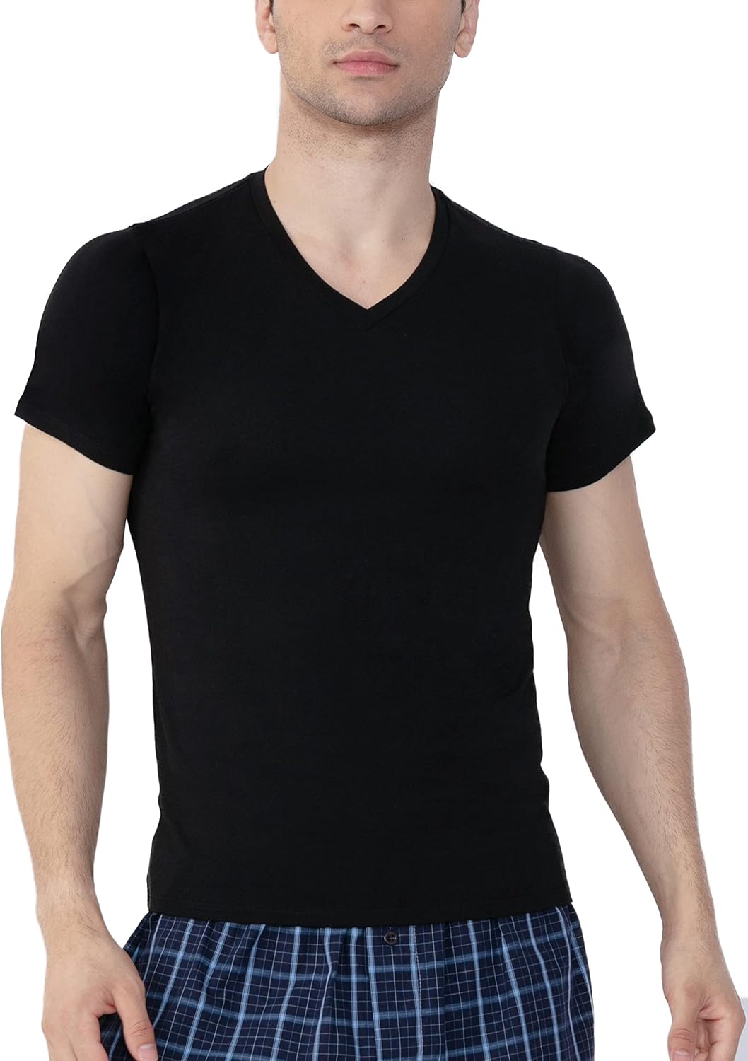 Vanever Men's 3‑Pack V‑Neck Undershirts, Cotton Breathable Short‑Sleeve Tee