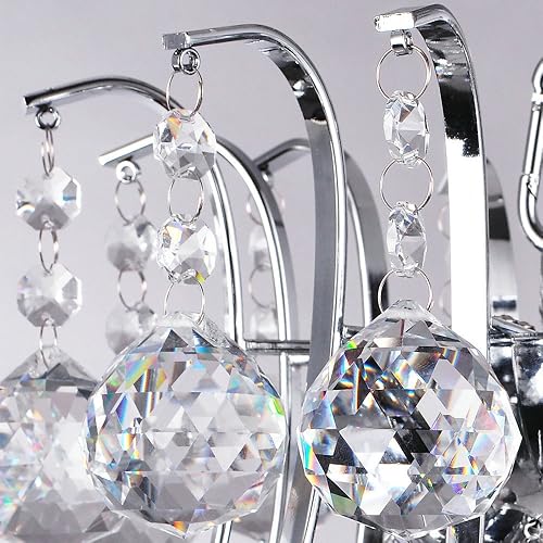 Miniatura 7 de DINGGU - Lámpara de techo colgante moderna de 6 luces con acabado cromado para comedor