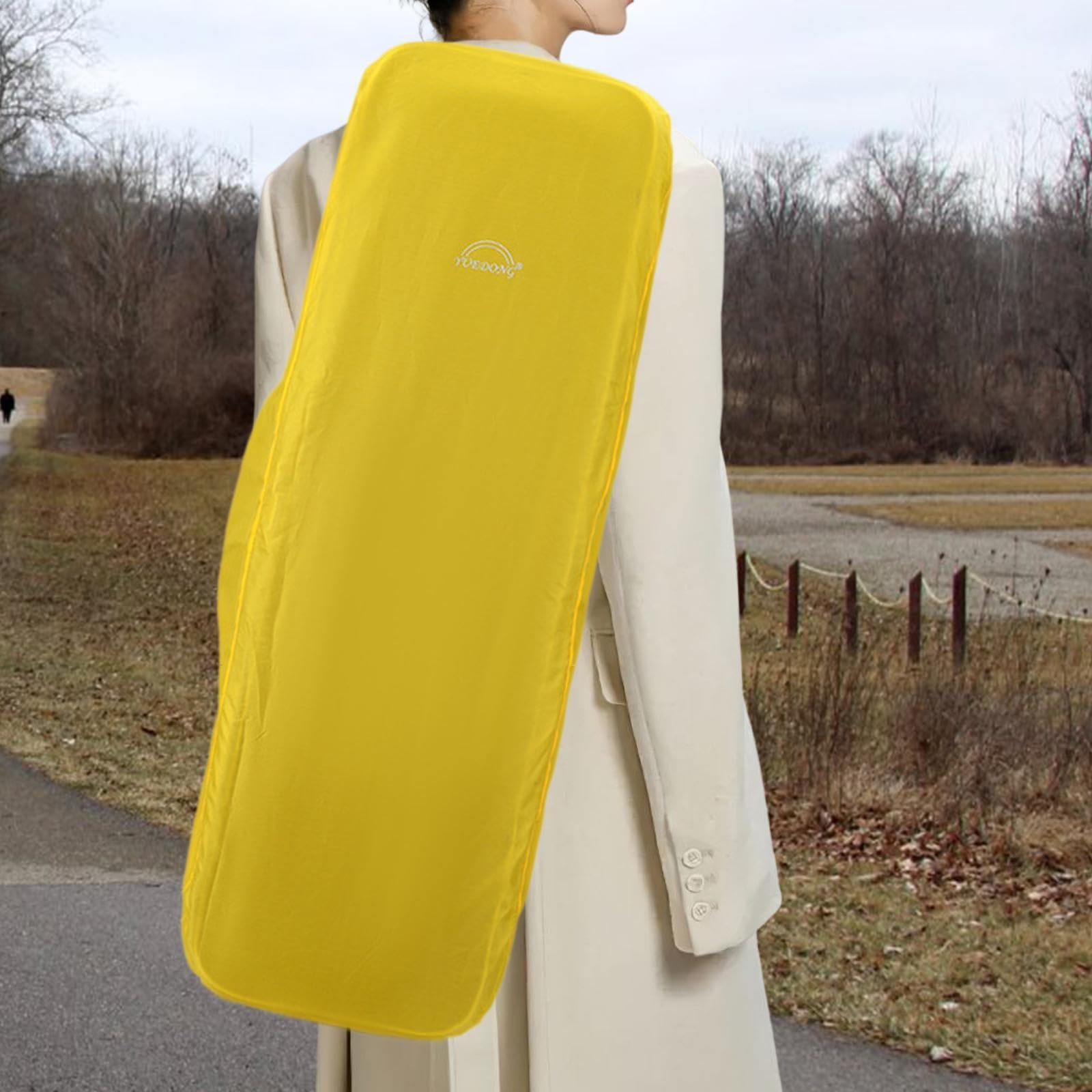 Baoblaze Copertura antipioggia per violino Custodia per violino Impermeabile Multifunzione Leggera Custodia per strumento per violino Antipolvere per viaggio, Rettangolo giallo