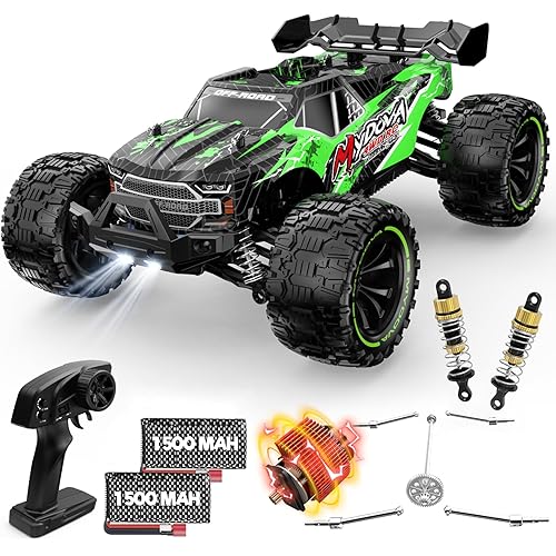 1:14 Scale RC Cars for Adults, 40+KPH High Speed Remote Control Car RC Truggy, 4x4 Off-Road Remote Control Truck, All Terrain Waterproof Electric Car for Snow, Sand, Beach with 2 x 2S Batteries