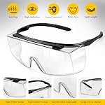 2 Pack Safety Glasses Over Glasses,Anti-Fog & Scratch Goggles, Protection Glasses Protective Eyes Glasses for Men and Women
