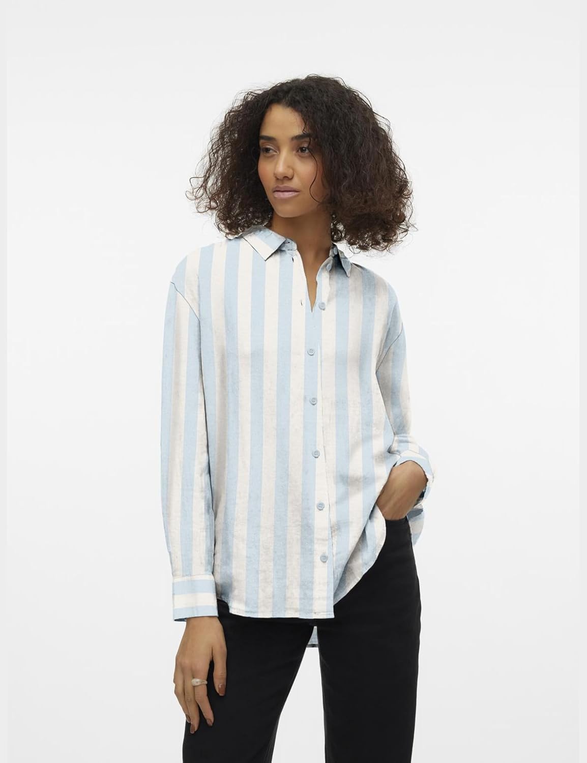 Airy Blue/Aop: Beate Stripe Melange
