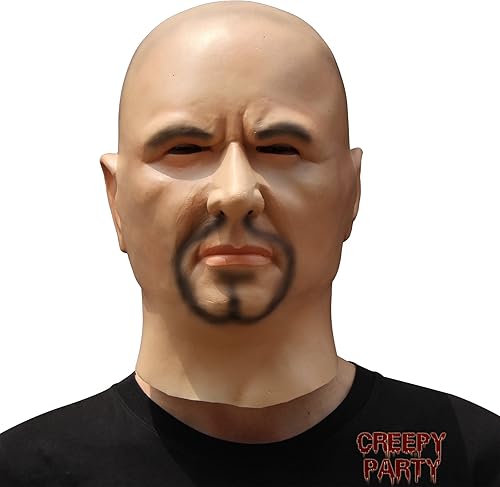 Miniatura 2 de CreepyParty Disfraz de Halloween novedoso para fiesta de látex cara humana realista hombre cuerdo