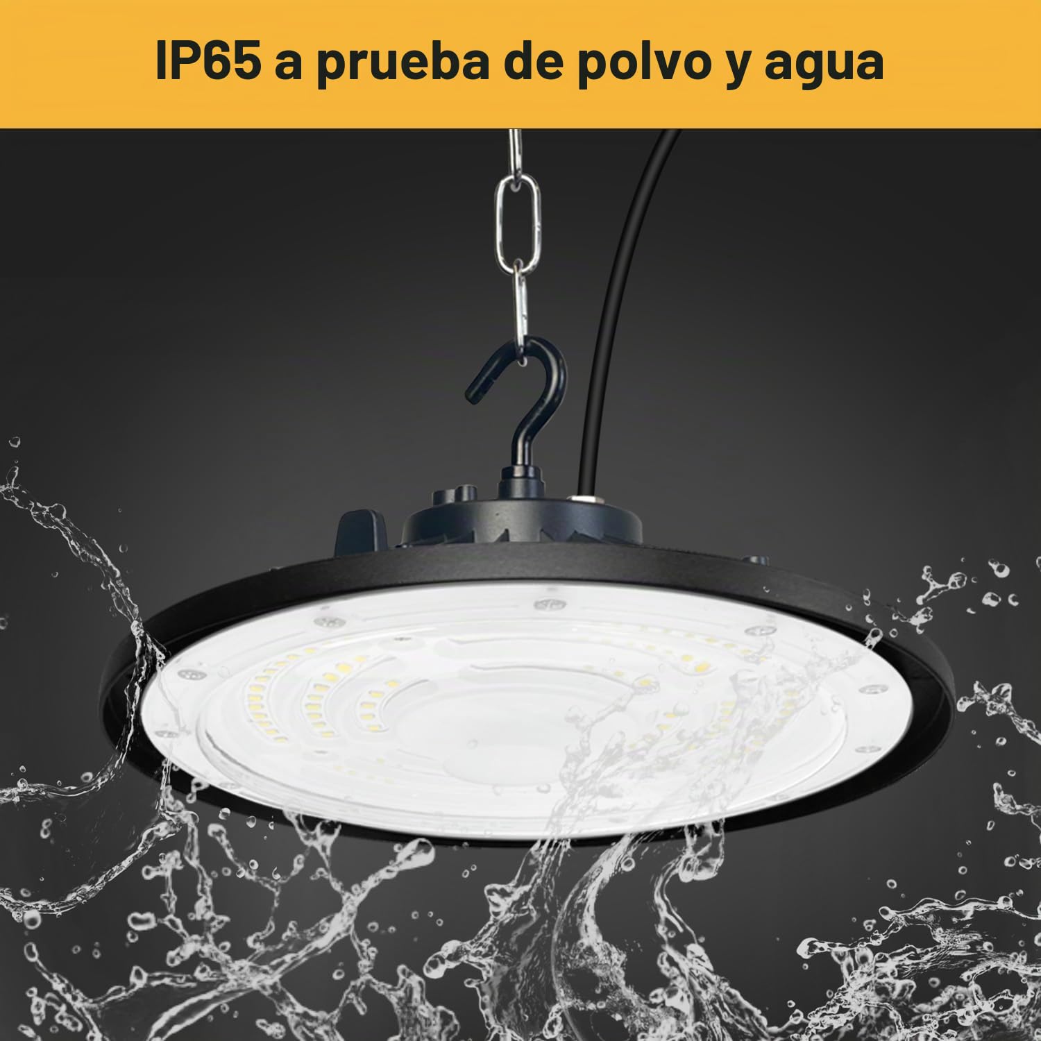 300W Focos Led Interior Techo, 30000LM Naves Industriales LED IP65 Campana Industrial UFO Foco LED Taller Lámpara para Fábricas, Aeropuerto, Patio, Restaurante