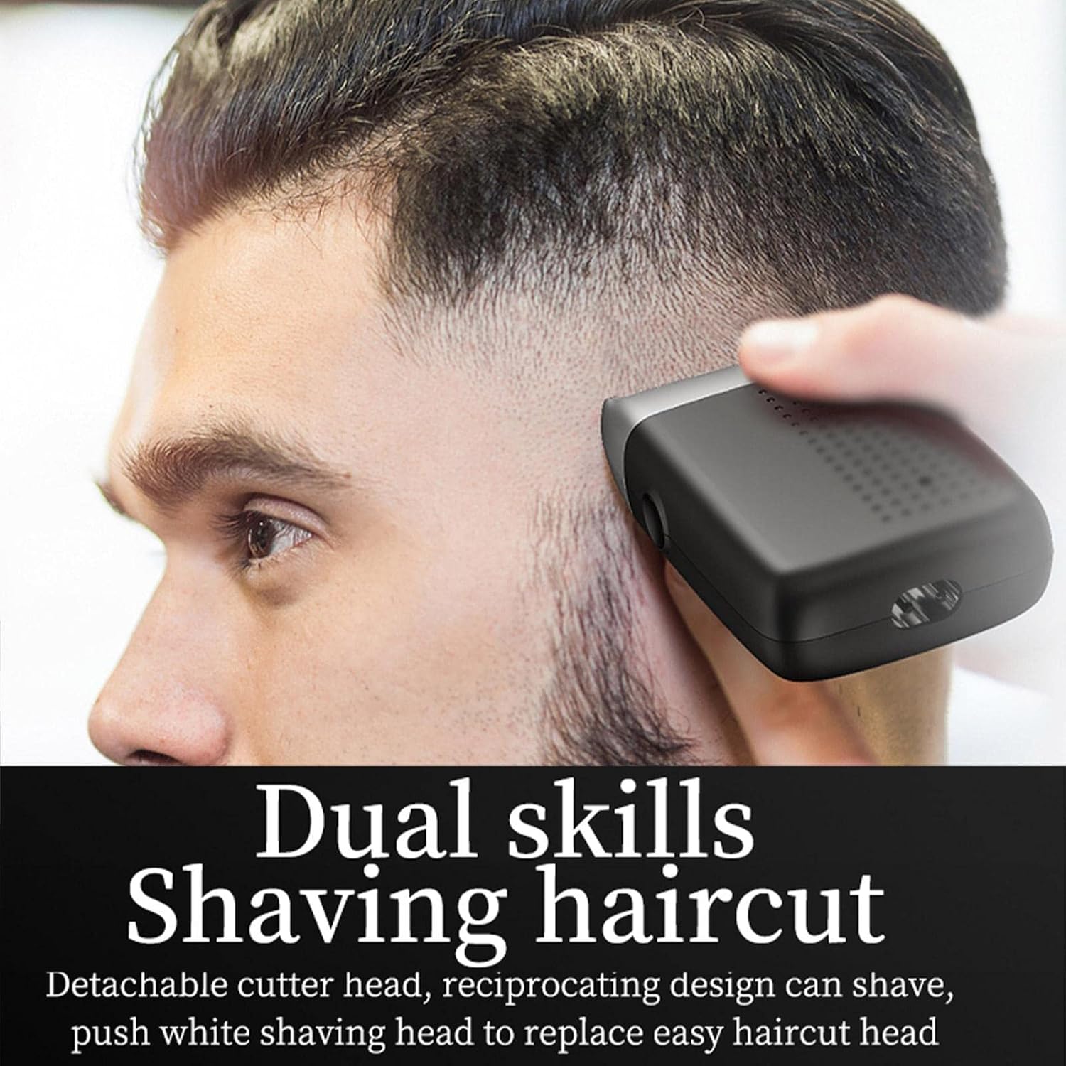 Foil Razor Reciprocating Portable Shaver, 100-240V Electric Beard Trimmer, USB Rechargeable Grooming Tool for Face, Neck, Travel,