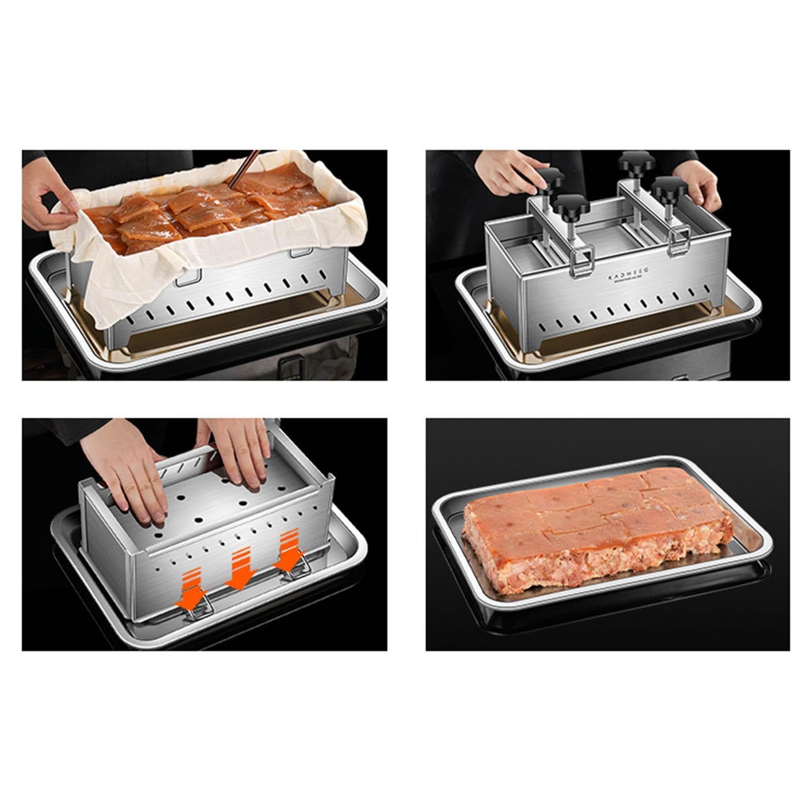 Wswqopara Carne Cubeta de Acero Inoxidable Herramienta Manual para Presionar Jamón Desmontable para Hacer Embutidos Apta para, 2kg