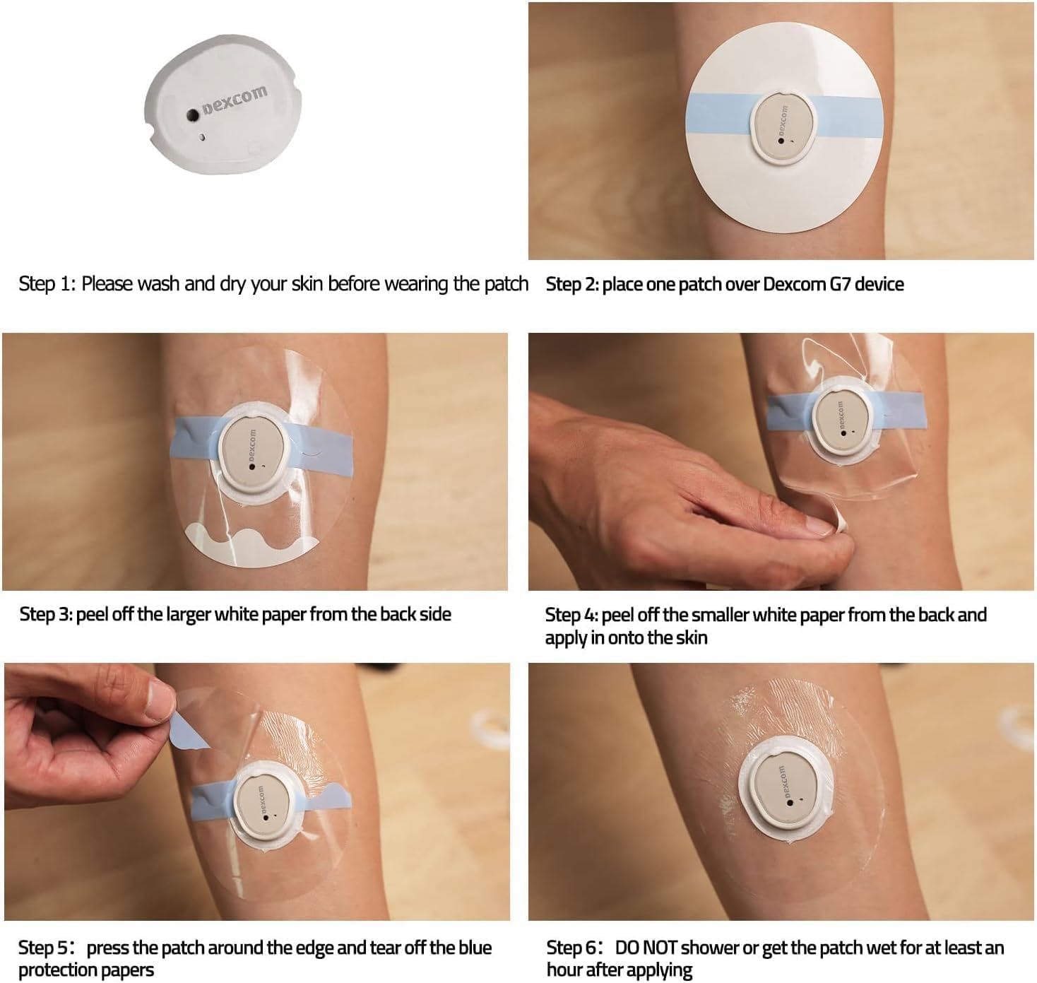 55 parches Dexcom G7, transparentes para Dexcom G7, para sensor Dexcom G7, autoadhesivo, resistente al agua y agradable para la piel, parche adhesivo de 10 días