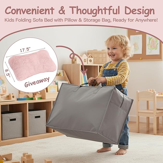 Colchoneta plegable para niños Tiita rosa plush miniatura 6