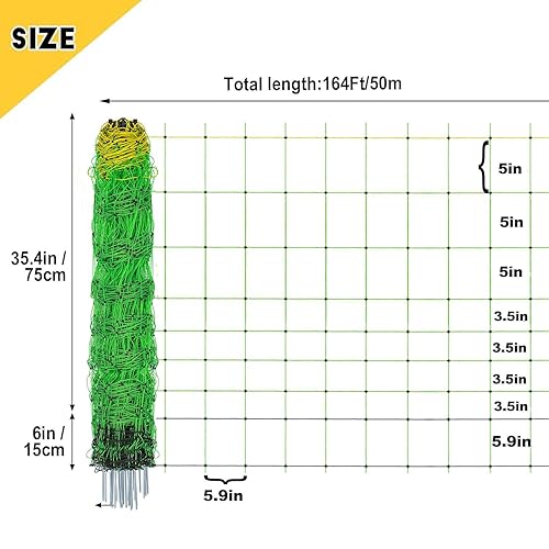 Miniatura 10 de Valla eléctrica para aves de corral, valla eléctrica portátil para aves de corral y ganado, pollo, oveja, corderos, cerdos, ciervos, perros