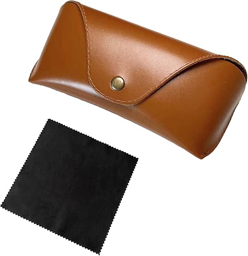 Funda de cuero para lentes de sol, bolsa suave y funda rígida para lentes de sol, para hombres y mujeres, funda de transporte delgada para lentes de