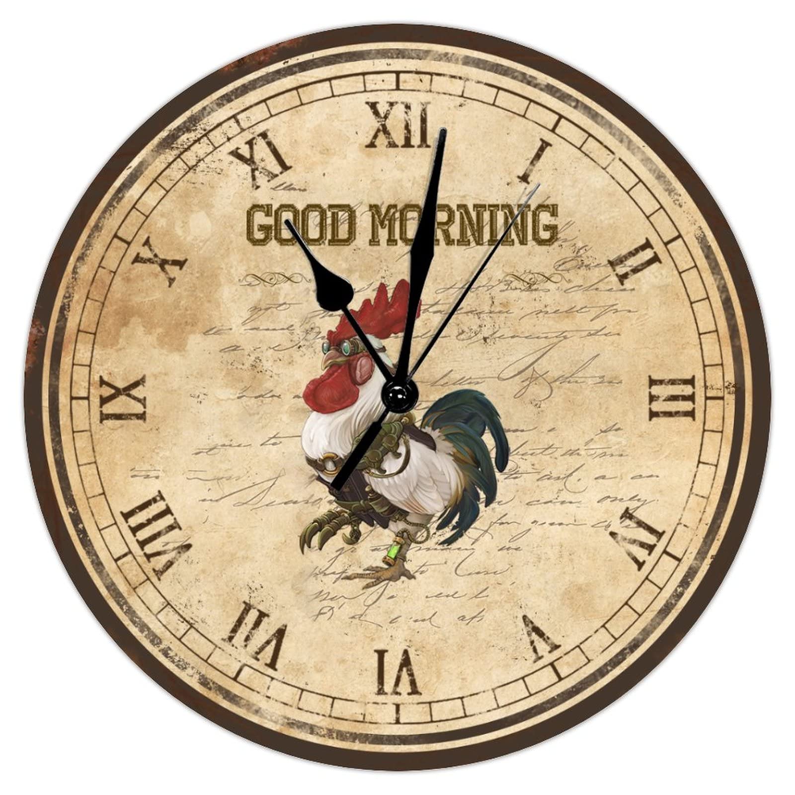 Horloge murale Good Morning silencieuse à pile pour cuisine