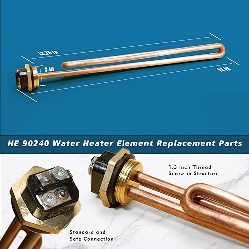 Miniatura 2 de 90240 Elemento calefactor de repuesto para EcoSmart ECO 18 27 36, 9KW 240V, elemento calentador de agua apto para 27 calentadores de agua eléctricos