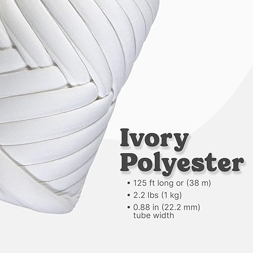 Miniatura 2 de Hilo grueso ligero ultra suave de 2.2 libras (2.2 lbs) para tejer a mano, hilo de tubo de tela de poliéster exuberante para hacer bolsos, almohadas,