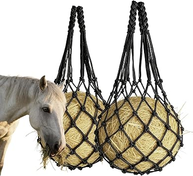 2 PCS Hay Net for Horses, 40" Slow Feed Hay Bag | Regulate Intake, Improve Digestion, For Horses Goat Sheep