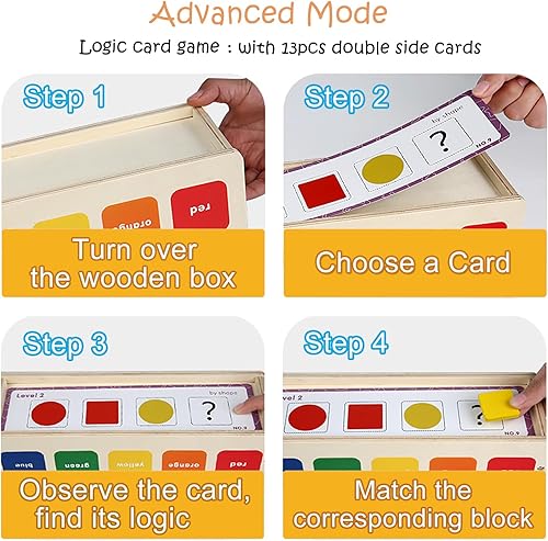 Miniatura 5 de Montessori - Juguete de madera para clasificar y combinar para niños pequeños de 1 a 3 años, bebés a partir de 12 meses, juego de aprendizaje de