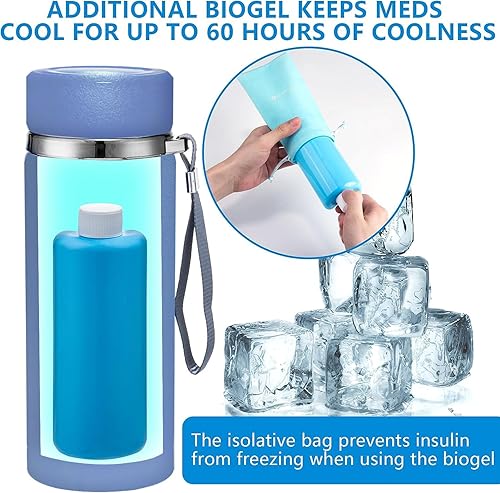 Miniatura 5 de Electric Insulin Cooler Travel Case with USB Charger & Bio Gel by Tilcare - Unlimited Hours, Reusable Pen Freezer Bottle - Large Capacity TSA