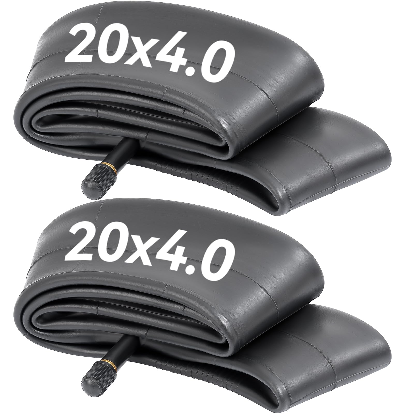 FengCan 20x3.5 20x4.0 Fat E-Bike Tubes, 20" Replacement Fat Bicycle Inner Tubes(2 PCS), Reliable 20 x 3.5-4.0 Bike Inner Tubes AV32mm Schrader Valve for City/Road/Mountain/Electric Cycling Scenarios