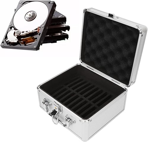 Miniatura 6 de Caja de almacenamiento de disco duro de 2.5", maleta de almacenamiento HDD con 20 bahías, estuche de transporte de disco duro externo con diseño de