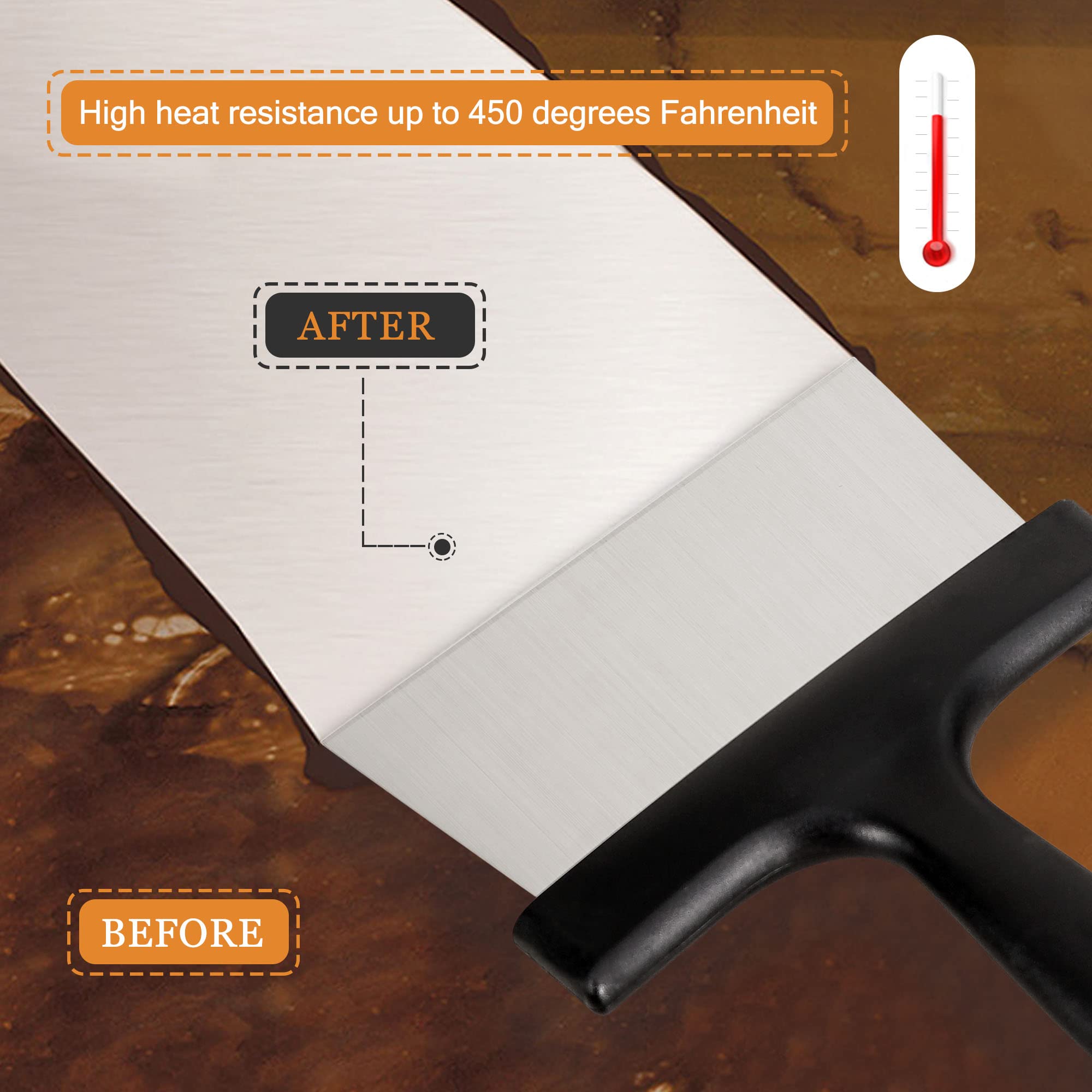 Skrobak do grilla 15 cm skrobak do grilla ze stali nierdzewnej z plastikowym uchwytem wszechstronne narzędzie do skrobaka do żywności do płaskich akcesoriów Teppanyaki BBQ Blackstone