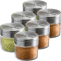 Vista 7 de CUSINIUM Paquete de 2 tarros de especias de vidrio de 1.5oz con agitador y tapa ajustable