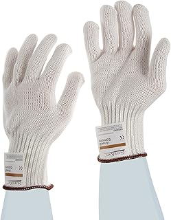 72023 Heavy Duty Cut Resistant Safety Work Gloves, Knit Wrist Cuff, Comfort and Flexibility, White, Large 9 (Pack of 1)