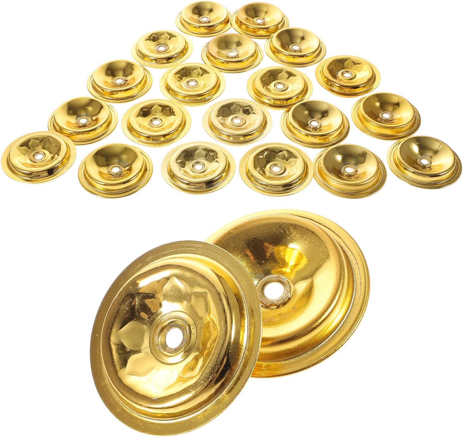 DECHOUS 20pcs Floating Wick Disc Holders Metal Wicks Disc Holder Ghee Lamp Stand Table Centerpiece Buddhist Supplies for Temple Parties Home