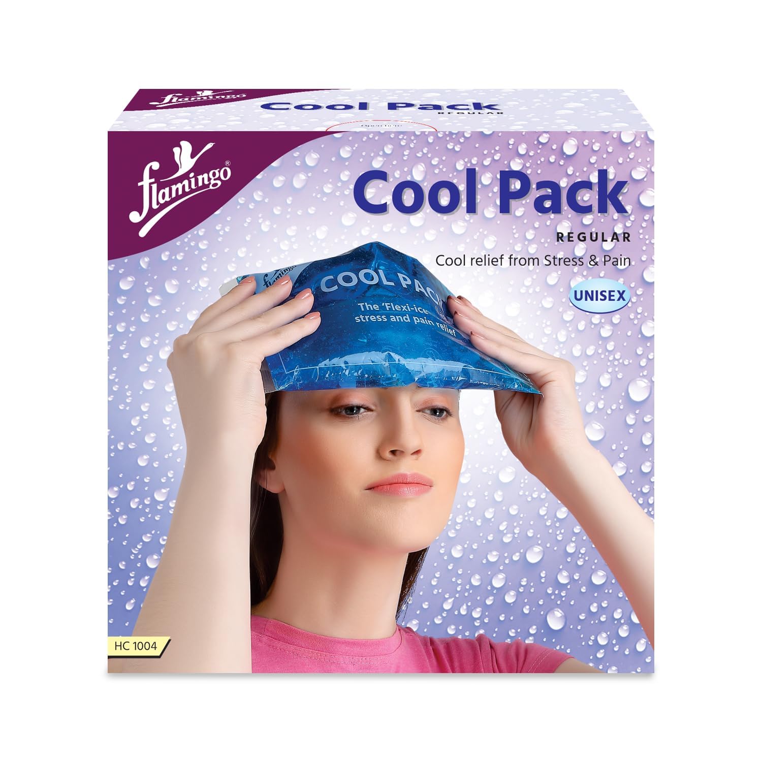 Flamingo Reusable Cool Pack for Injuries and Pain Relief | Cool Pack for Shoulders,Knee,Back,Swelling, & Soreness | Ideal for Sprains, Strains, Muscle Pain | Size - Regular |