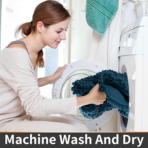 Miniatura 498 de Yimobra - Tapete de baño largo de felpilla, grande de 55.1 x 24 pulgadas, microfibra gruesa, absorbente, extrasuave, antideslizante, peludo, lavable