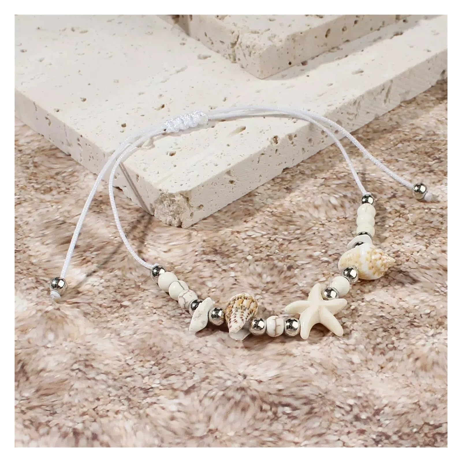 Pulseras de playa 12 Uds. Pulsera de cuentas concha tortuga marina turquesa blanca, traje pulsera la Amistad for hombres y mujeres playa verano
