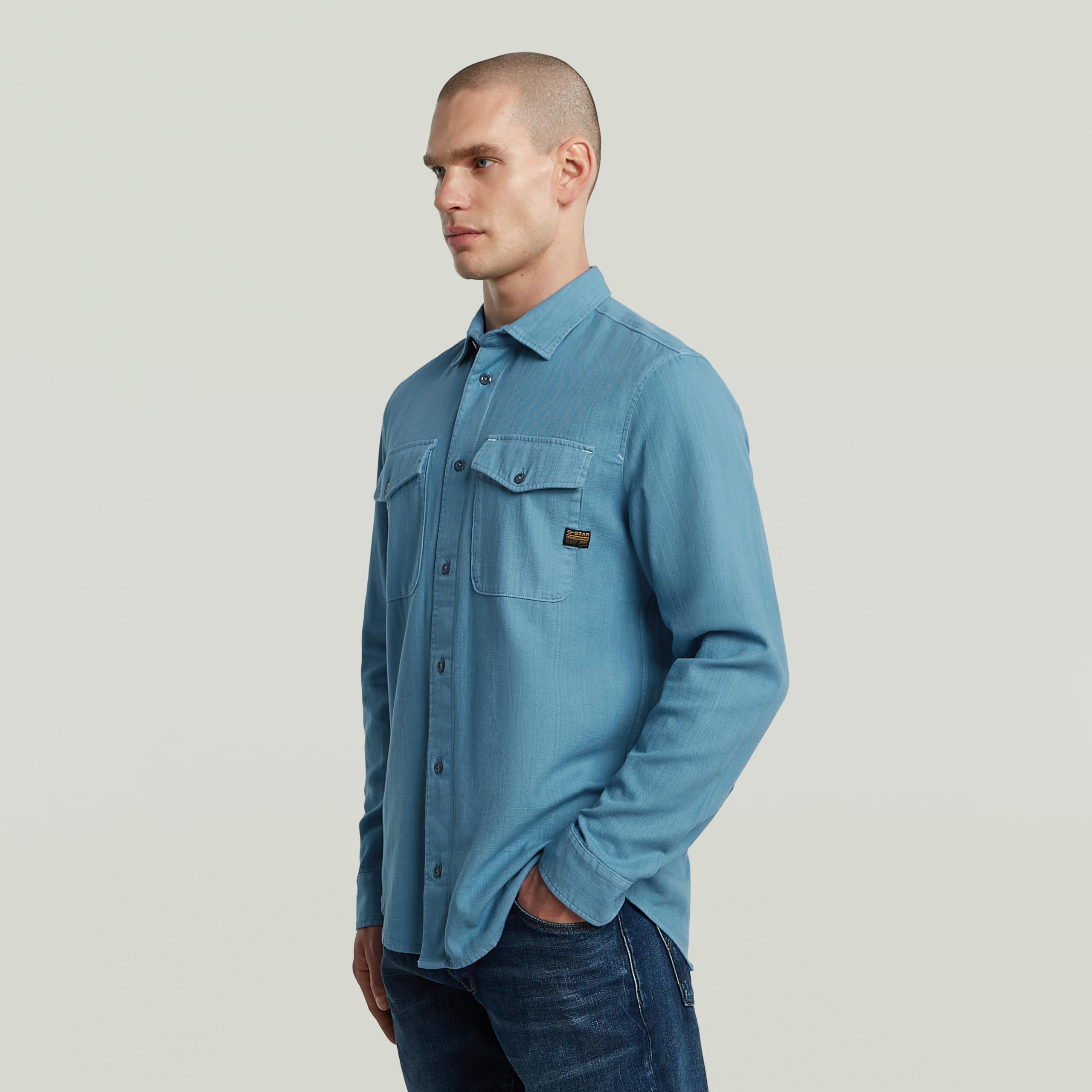 G-Star Marine Slim Long Sleeve Shirt Camisetas Hombre (Pack de 1)