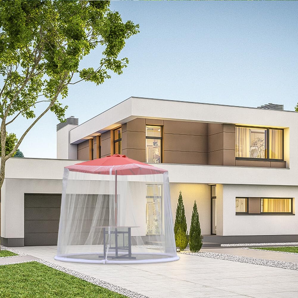 Zanzariera da giardino con ingresso a rete, tavolo Sn per gazebo e terrazza all'aperto ct Protect ideale per pranzi all'aperto e relax