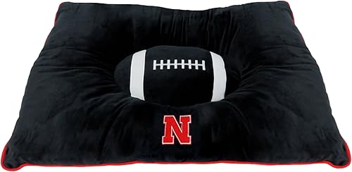 Miniatura 2 de Pets First NCAA PET Bed- Cama de almohada de felpa suave y acogedora de Wisconsin Badgers. Cama deportiva para perros. Cama de colchón universitario