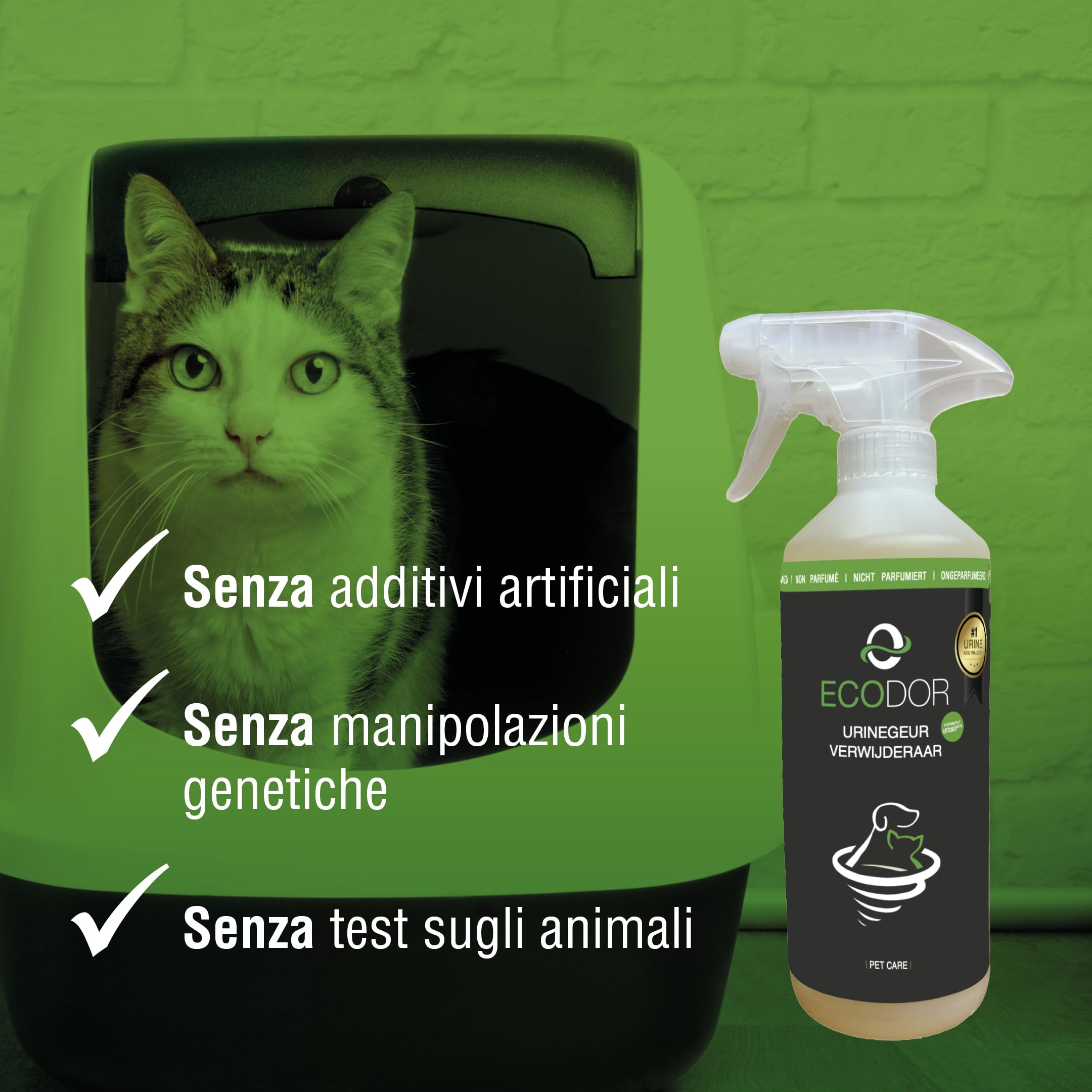 UF2000 4Pets Eliminatore di Odori di Urina 2X 2500ml | Ricarica | Senza Profumo | Togliere Odore Urina | 100% Biologico | Detergente Enzimatico per Cani, Gatti e Piccoli Animali
