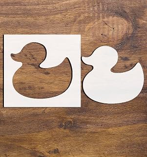 Rubber Duck Reusable Mylar Stencil for Painting – 4x4 inches Ideal for Art, Crafts, Scrapbooking, and Painting on Walls, Wood, and Glass