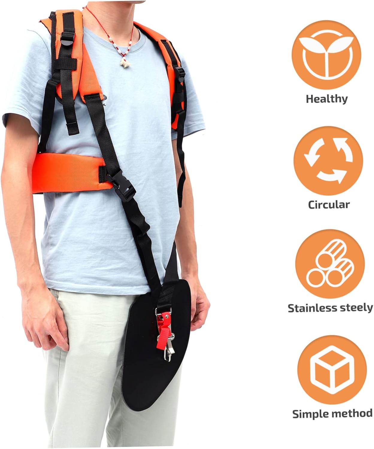 Grass Trimmer Shoulder Strap Padded Double Shoulder Harness for Brush Cutter Comfortable Design 2pcs Adjustable Belt for Lawn Care