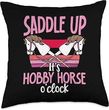 Funny Hobby Horsing Cute Hobby Horse Saying for Girls Throw Pillow