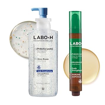LABO-H Roll On Serum with Cooling Shampoo - Korean Hair Anchoring Serum for Daily Massage and Hair Growth | Vegan | Anti-Loss Treatment | Cooling & Soothing Relief with Rosemary Oil
