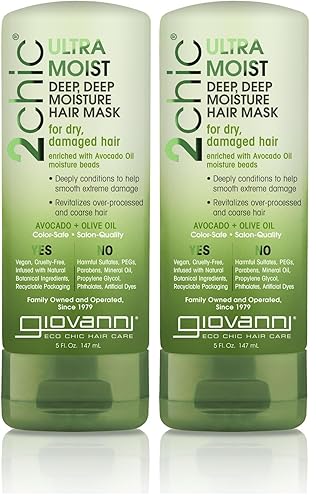 Miniatura 8 de GIOVANNI Máscara para el cabello ultra húmeda y profunda de humedad profunda, aguacate y aceite de oliva, fórmula cremosa de hidratación,