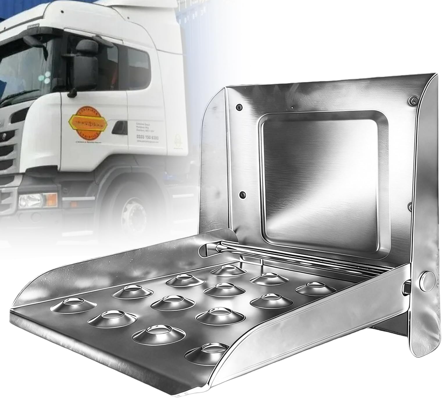 Folding Truck Step for Trailers, Folding Step Up to 150 kg, Galvanised Folding Ladder Step for Accessories, Van, Caravan, Motorhome, Trailer, Climbing Aid, Foldable