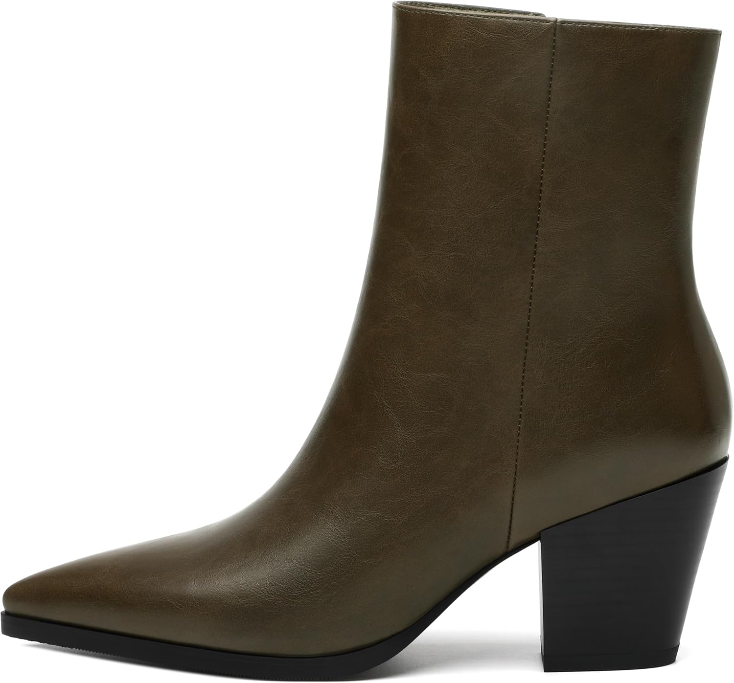 NUMALEO Womens Ankle Boots Chunky Low Heel Pointed Toe Heeled Booties Side Zipper Comfy Fall Winter Boots 2.5" Dress Shoes - Image 3