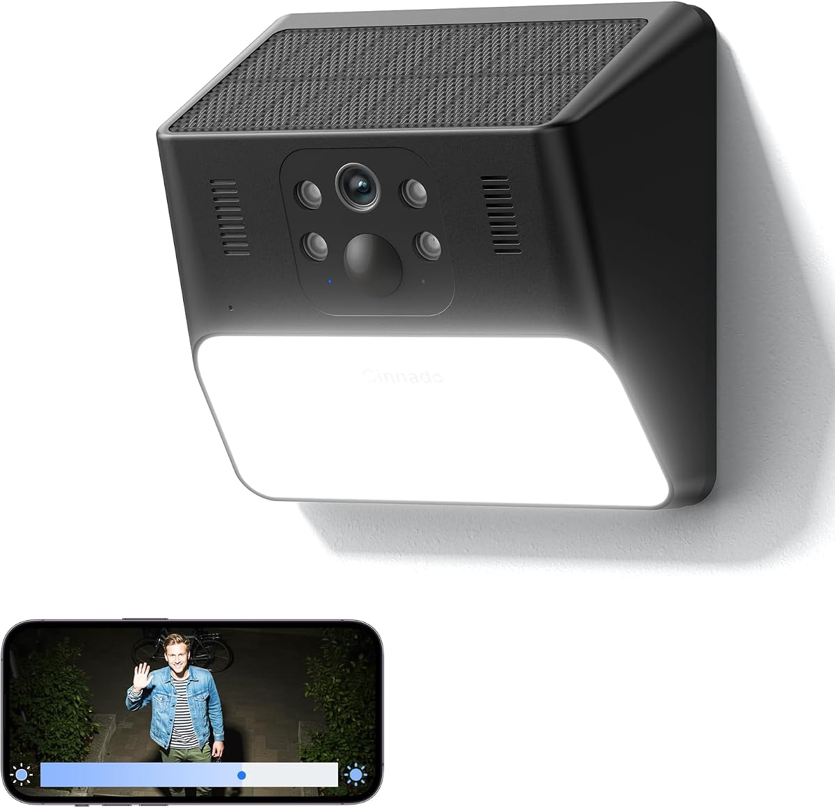 Outdoor Camera Wireless-2.4G 2K Solar Wall Light Cameras for Home Security with AI Motion Detection, Waterproof,Motion Activated Light, Siren Cloud/SD Storage, Compatible with Alexa,S2