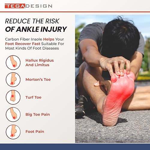 Miniatura 3 de Mortons Extension - Plantilla ortopédica de fibra de carbono muy rígida, 1 par, puntera de Morton, puntera de césped, Hallux Limitus, Hallux