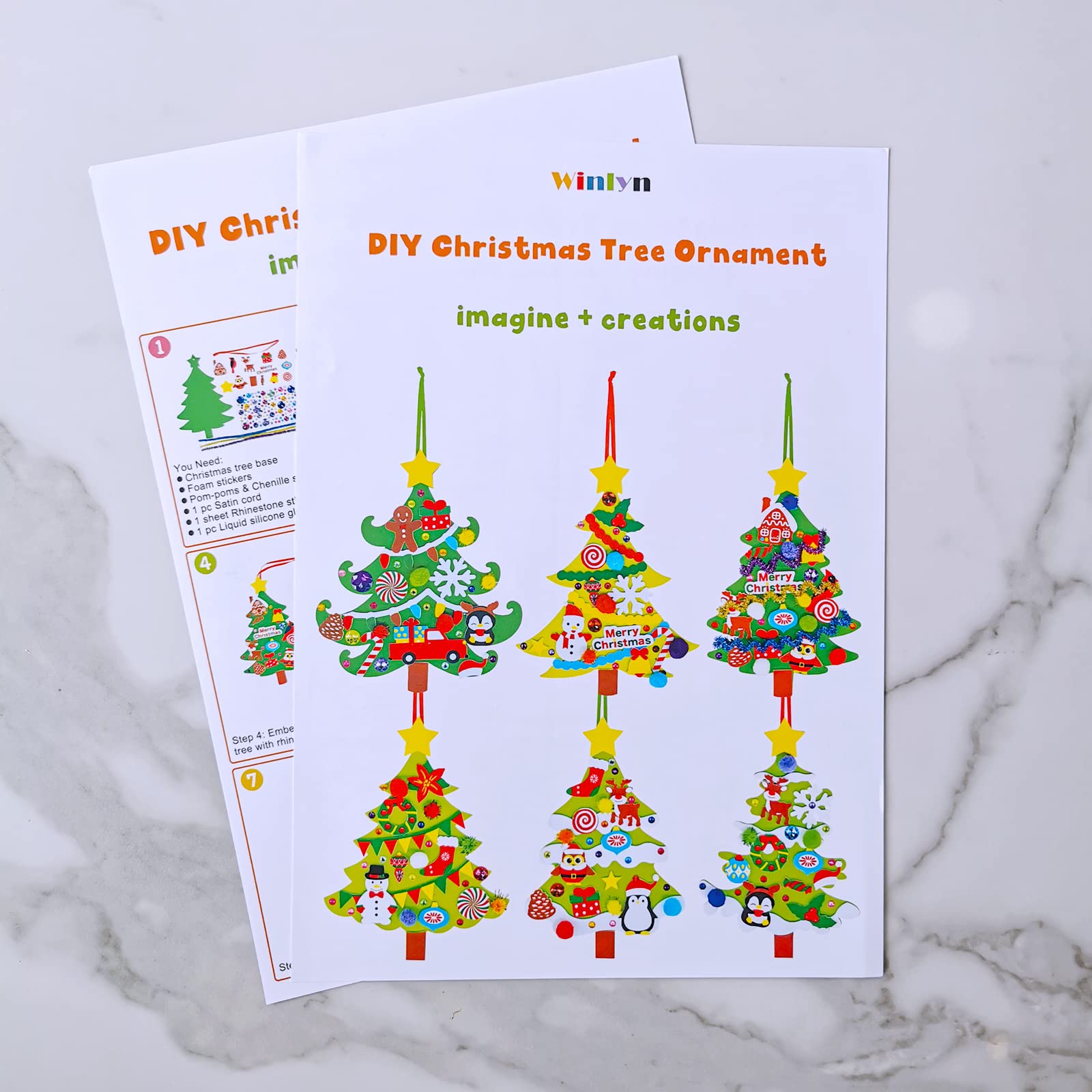 Set De 24 Manualidades De árbol De Navidad Para Niños – Con Pegatinas Y Cintas, Decoraciones Colgantes DIY