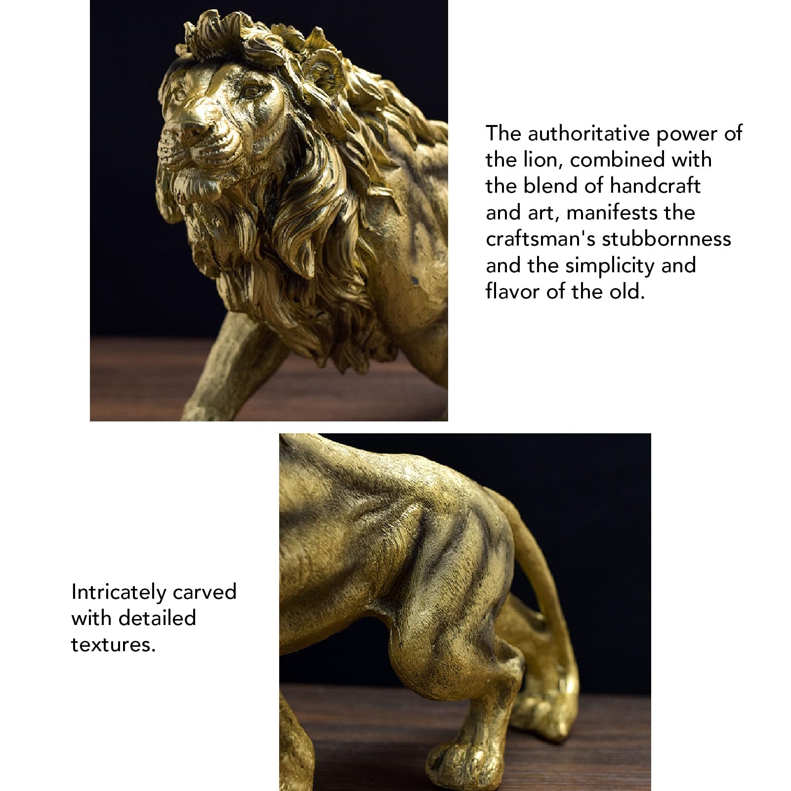 Pyhodi Statua di una Statuetta di Leone Forte, Decorazione per Ufficio, Casa, Scrivania, Scultura di Animali in Poliresina Fatta a Mano, Decorazione di Arte Moderna, Figurine da