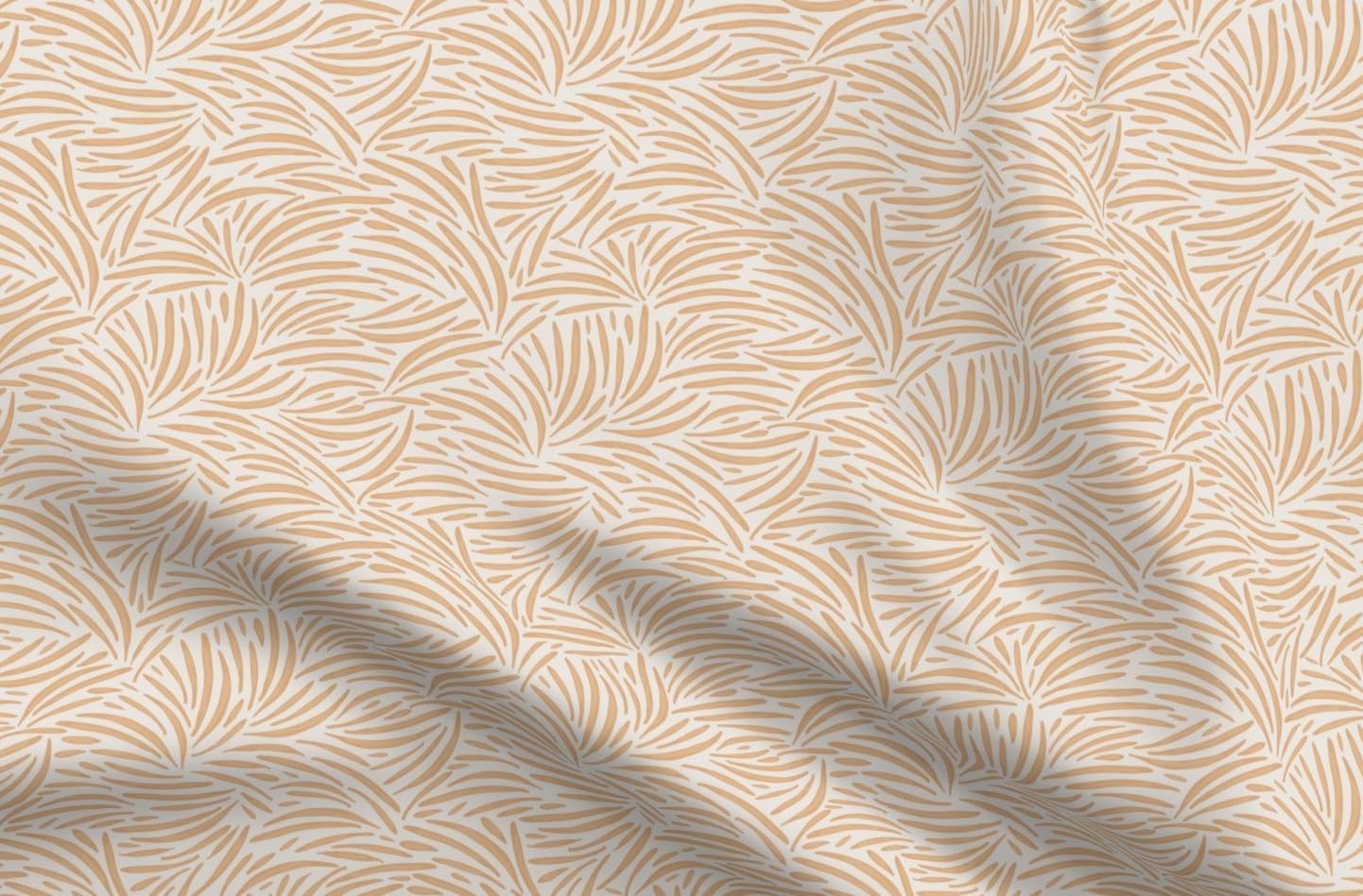 Spoonflower Fabric - Boho Abstract Lleaf Sand Beige Simple Neutral Natural Shapes Colors Printed on Petal Cotton Fabric Fat Quarter - Sewing Quilting Apparel Crafts Decor