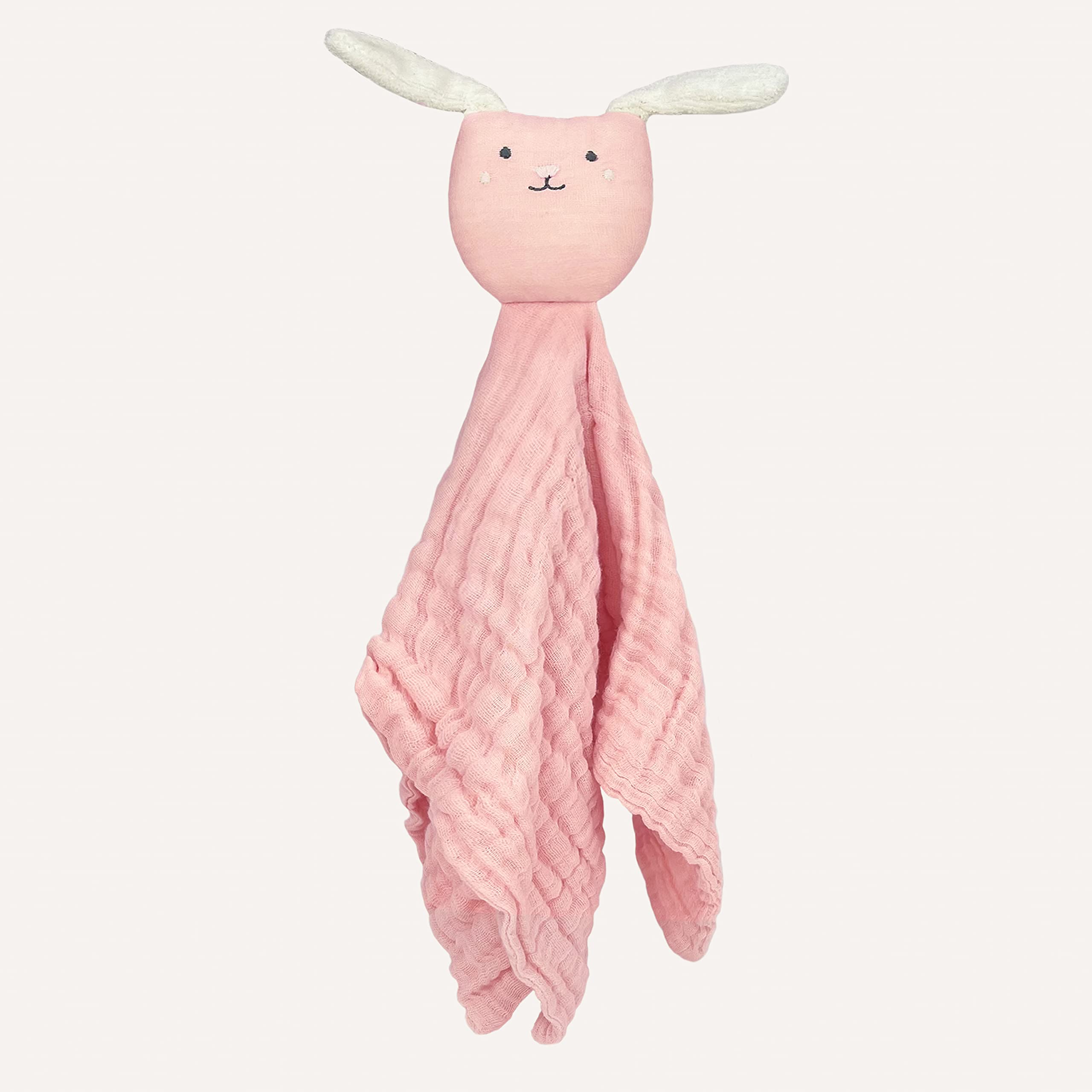 abracadabra Organics Collectible Security Blanket with Cuddle Toy (100% Organic Muslin, 38 x 38cm, 0+ Months, Bunny)