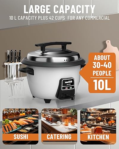 Miniatura 8 de Wantjoin Olla arrocera de acero inoxidable y calentador de arroz comercial para fiesta y familia