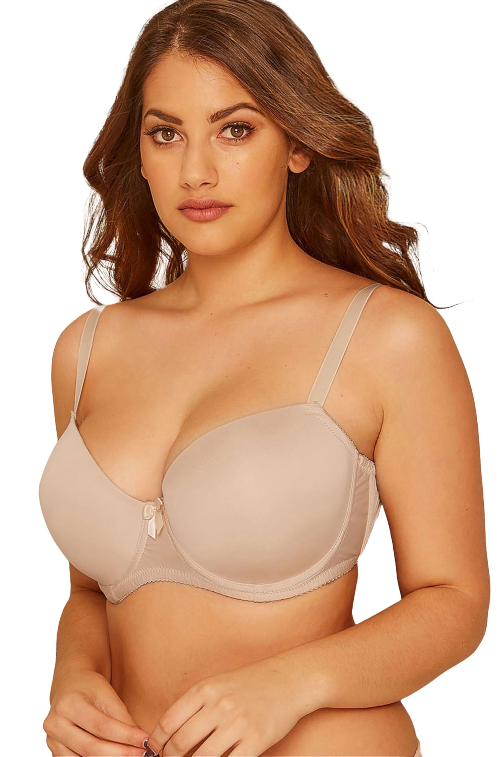 Yours Moulded Underwired T-Shirt Bra - Women's - Plus Size Curve Nude